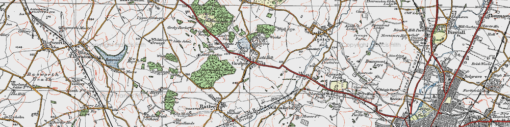 Old map of Groby in 1921