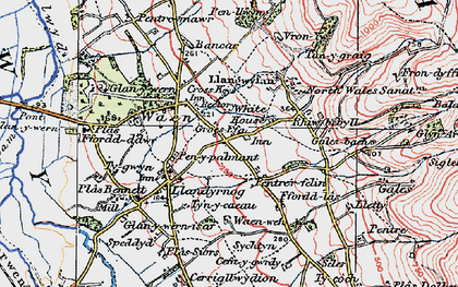 Old map of Groes Efa in 1924