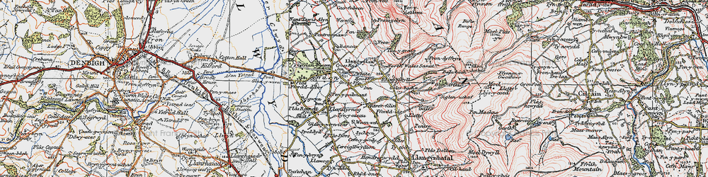 Old map of Groes Efa in 1924