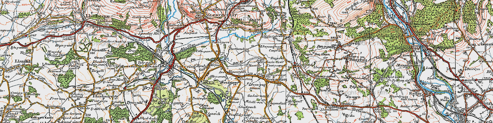 Old map of Groes-faen in 1922