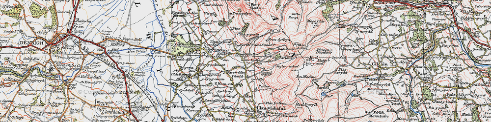 Old map of Moel Arthur in 1924