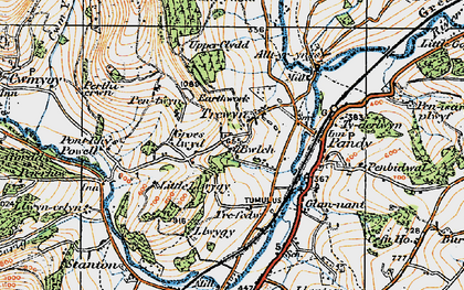Old map of Groes-lwyd in 1919