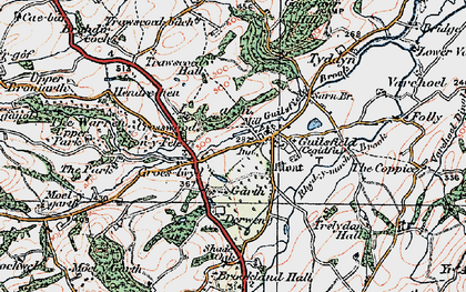 Old map of Garth in 1921