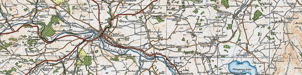 Old map of Abercynrig in 1923