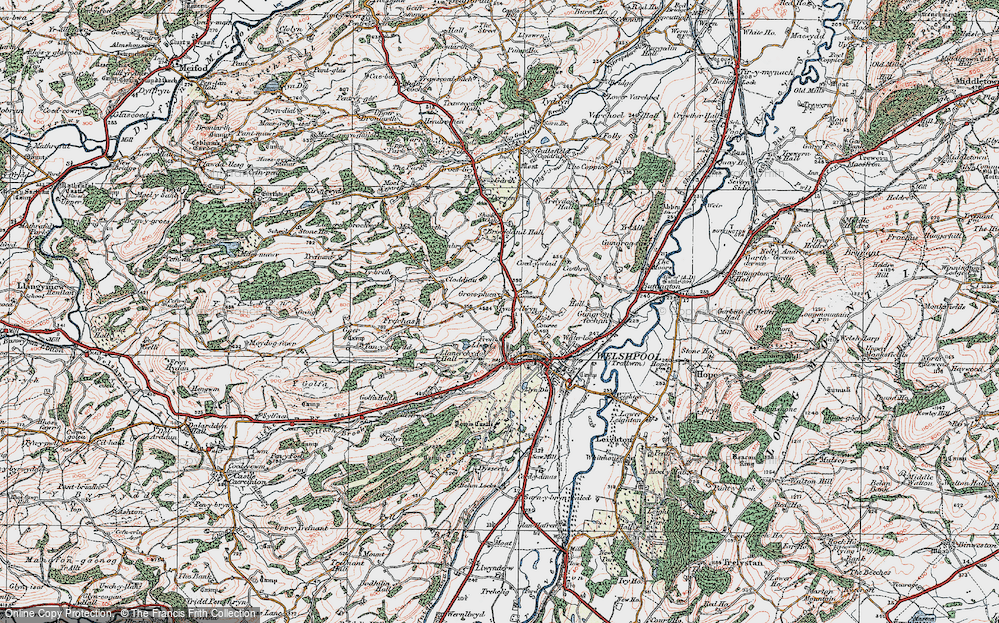 Old Map of Groespluan, 1921 in 1921