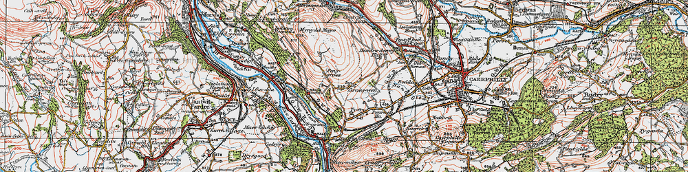 Old map of Groeswen in 1919
