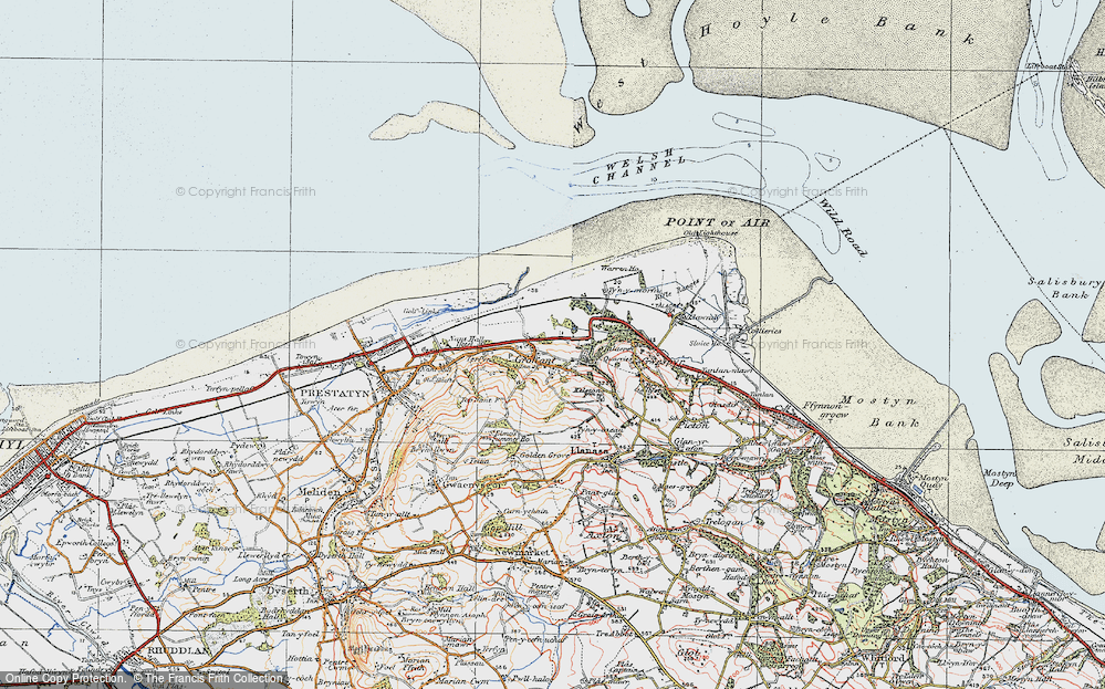 Old Map of Gronant, 1922 in 1922