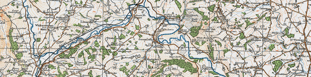 Old map of Grosmont in 1919