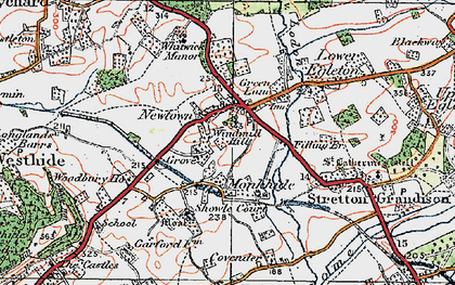 Old map of Woodbury in 1920
