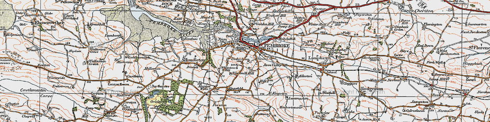 Old map of Grove in 1922