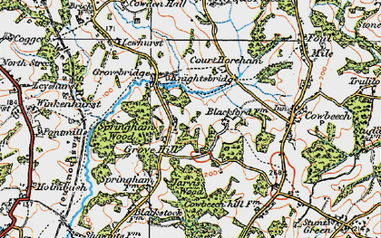 Old map of Grove Hill in 1920