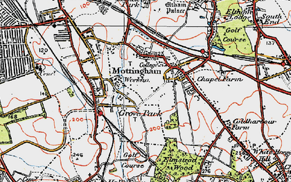 Old map of Grove Park in 1920