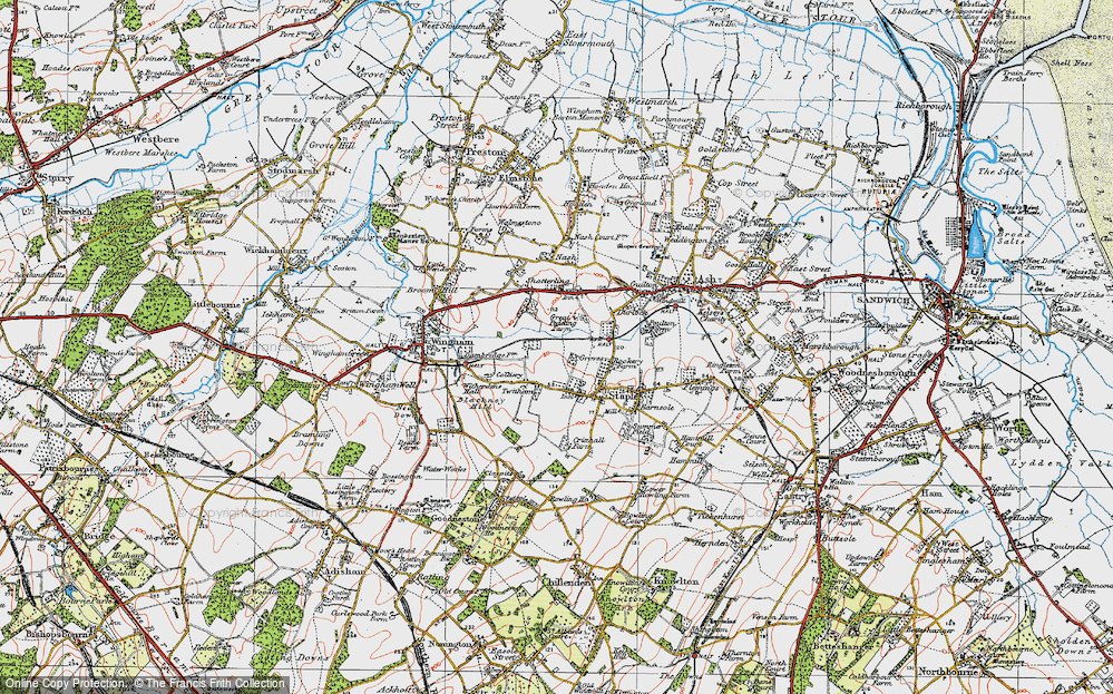 Old Map of Groves, 1920 in 1920
