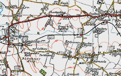 Old map of Groves in 1920