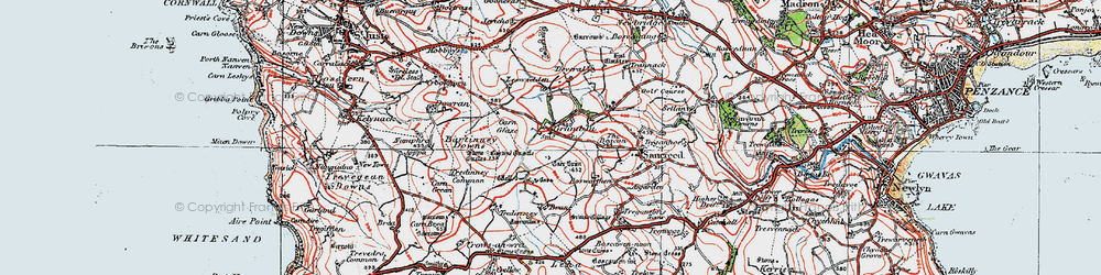 Old map of Leswidden in 1919