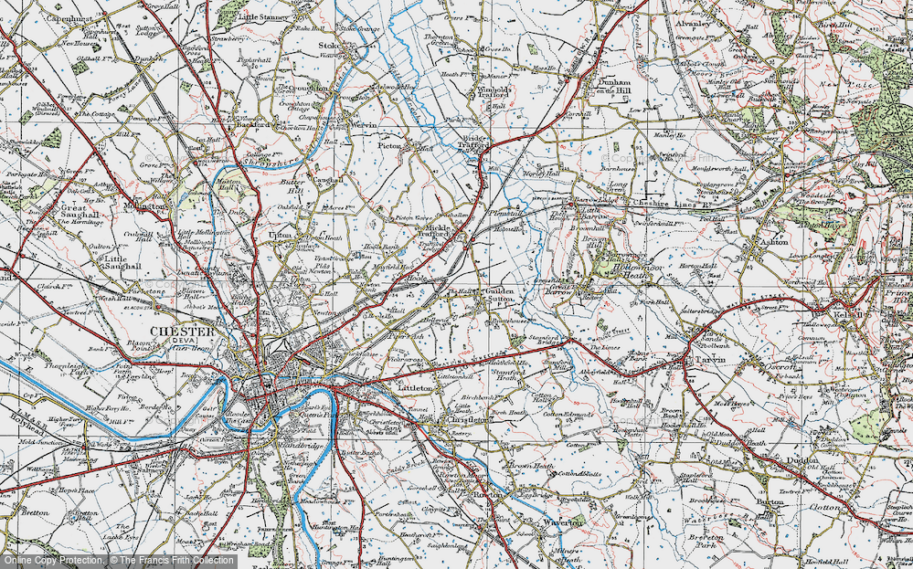 Old Map of Guilden Sutton, 1924 in 1924