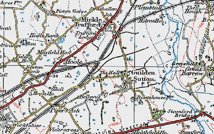 Old map of Guilden Sutton in 1924