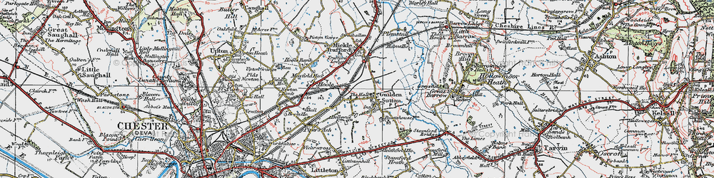 Old map of Guilden Sutton in 1924