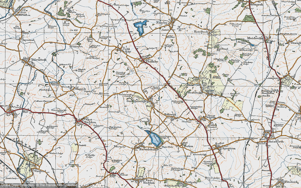 Old Map of Guilsborough, 1919 in 1919