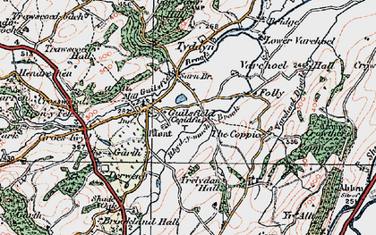 Old map of Guilsfield in 1921