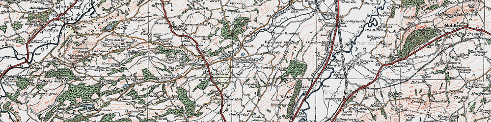 Old map of Guilsfield in 1921