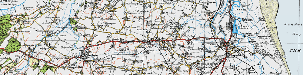 Old map of Guilton in 1920