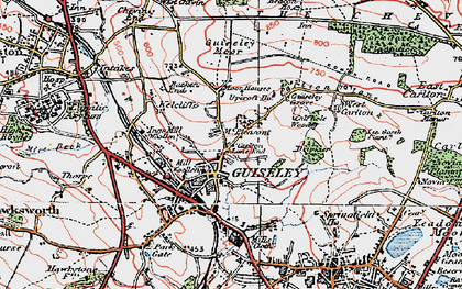 Old map of Guiseley in 1925