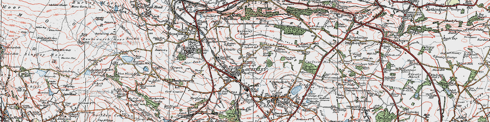 Old map of Guiseley in 1925