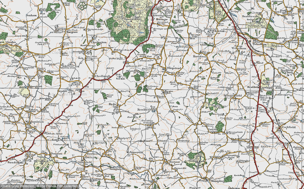 Old Map of Historic Map covering Manston Hall in 1921