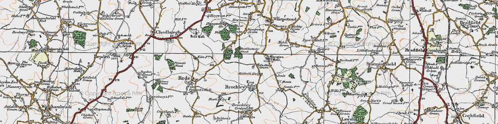 Old map of Manston Hall in 1921