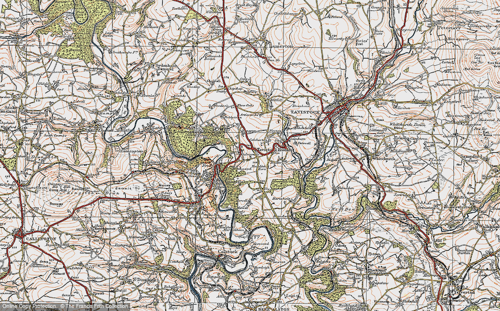 Old Map of Gulworthy, 1919 in 1919