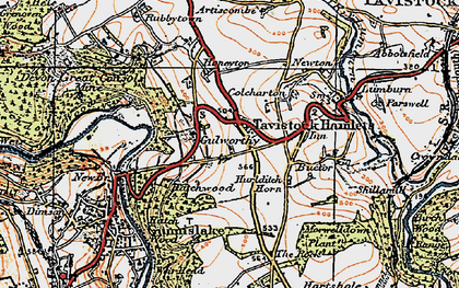 Old map of Gulworthy in 1919