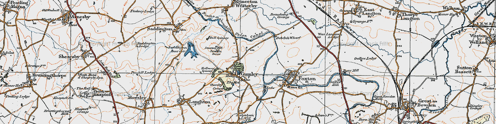 Old map of Gumley in 1920
