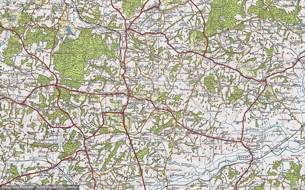 Old Map of Gun Green, 1921 in 1921