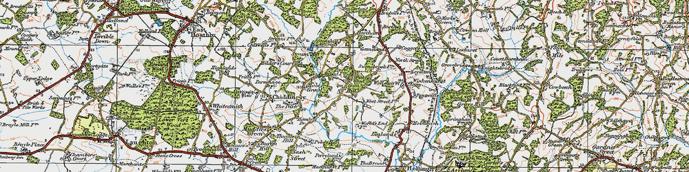 Old map of Gun Hill in 1920