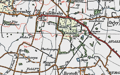 Old map of Gunby in 1923