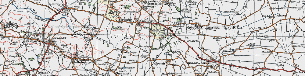 Old map of Gunby in 1923
