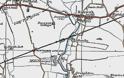 Old map of Gunby in 1924