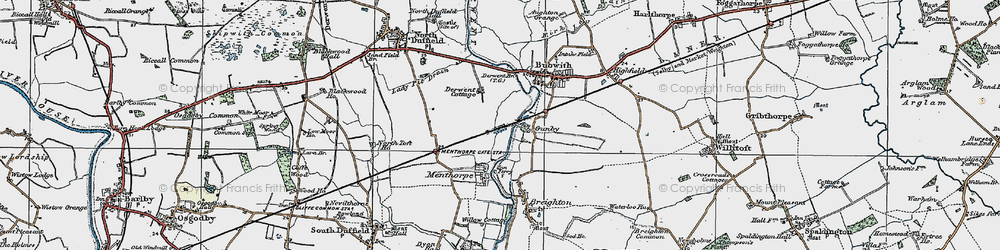 Old map of Gunby in 1924