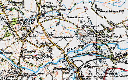 Old map of Gundenham in 1919