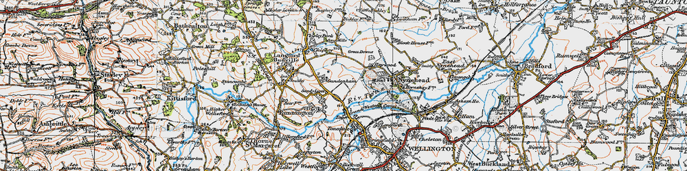 Old map of Gundenham in 1919