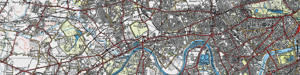 Old map of Gunnersbury in 1920
