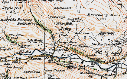 Old map of Gunnerside in 1925