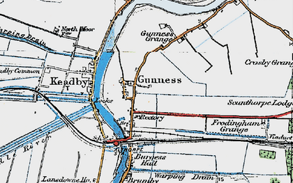 Old map of Gunness in 1923