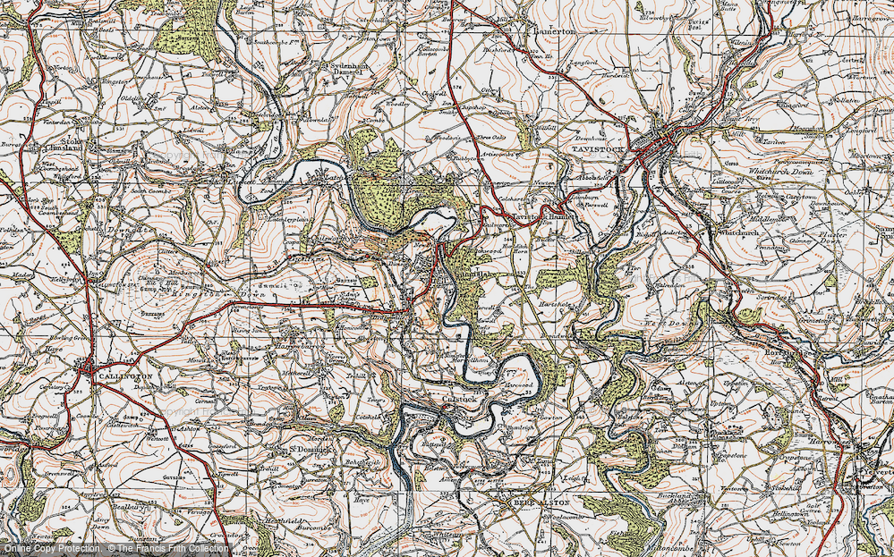 Old Map of Gunnislake, 1919 in 1919