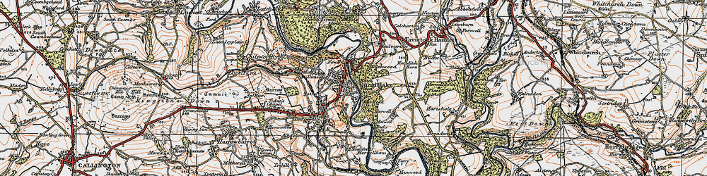 Old map of Gunnislake in 1919
