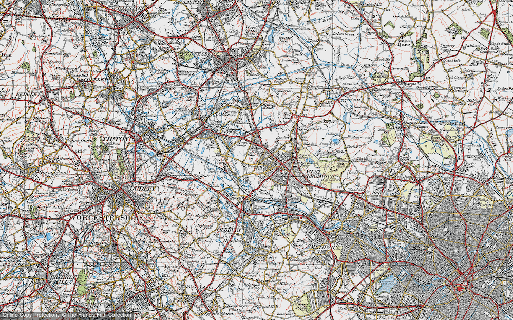 Old Map of Guns Village, 1921 in 1921