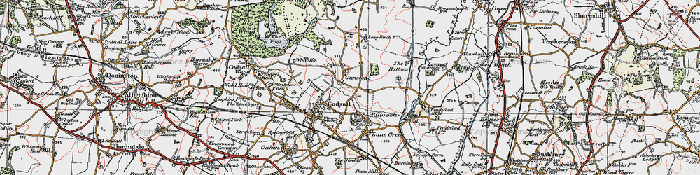 Old map of Gunstone in 1921