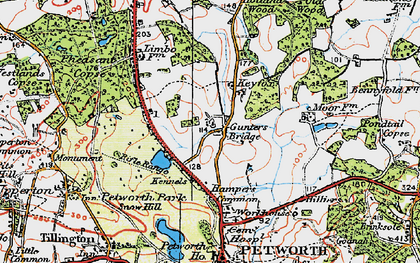 Old map of Gunter's Bridge in 1920