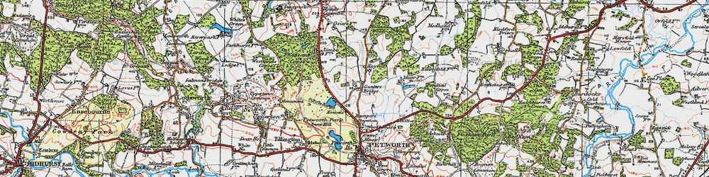 Old map of Gunter's Bridge in 1920